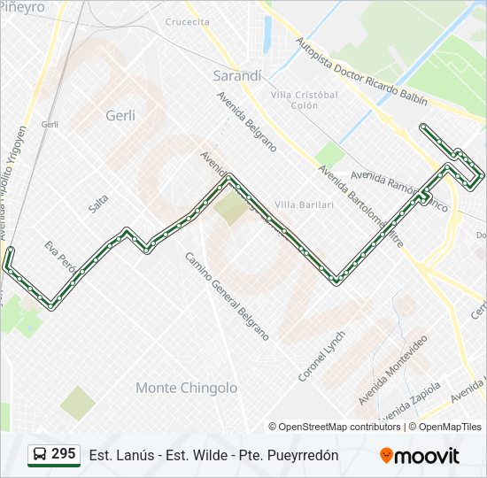 295 Colectivo Line Map
