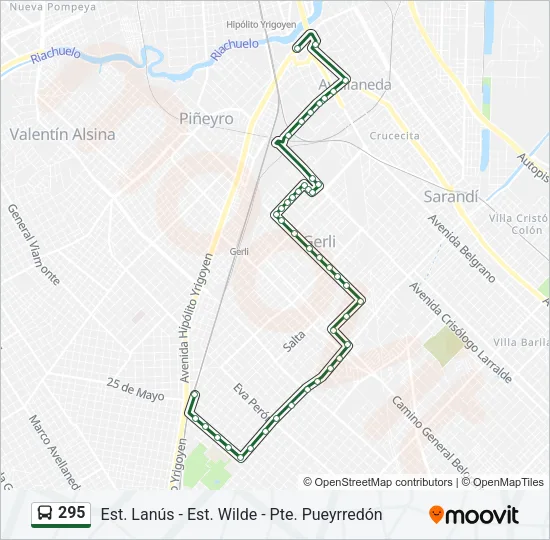 295 Colectivo Line Map