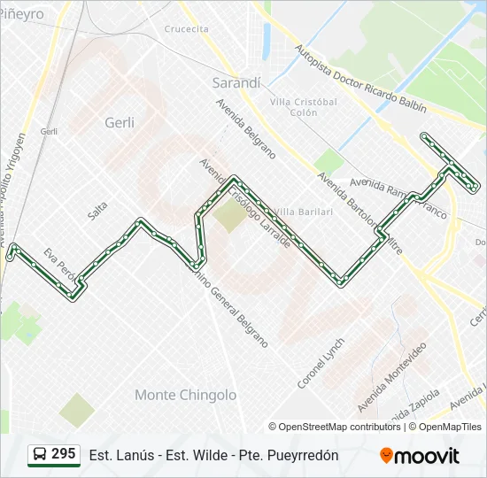 295 Colectivo Line Map