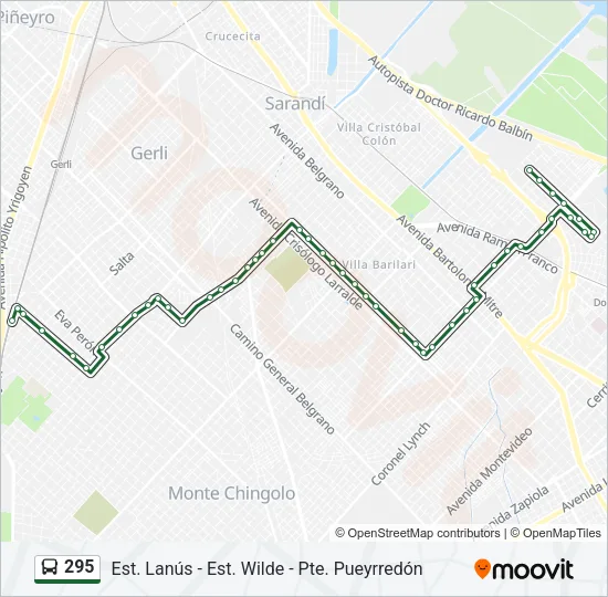 295 Colectivo Line Map