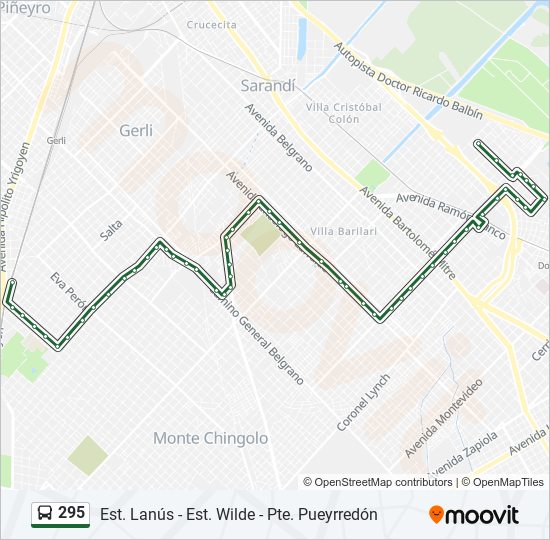 Mapa de 295 de Colectivo