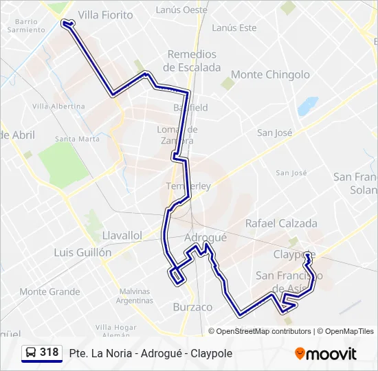 318 Colectivo Line Map
