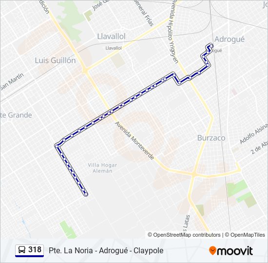 318 colectivo Line Map