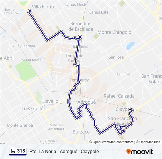 318 Colectivo Line Map