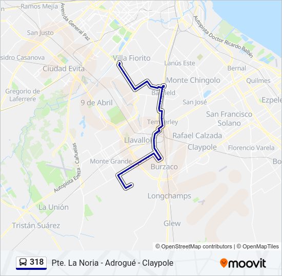 318 Colectivo Line Map