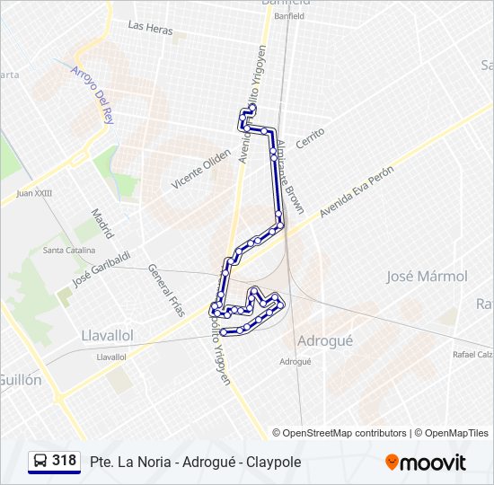 318 Colectivo Line Map