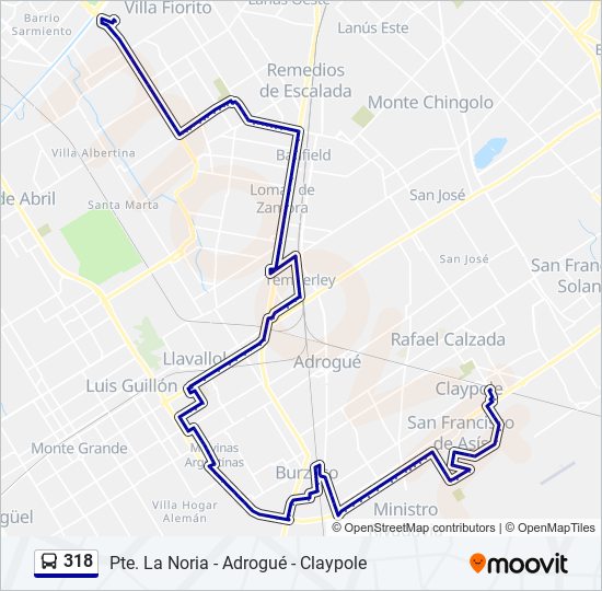 318 Colectivo Line Map