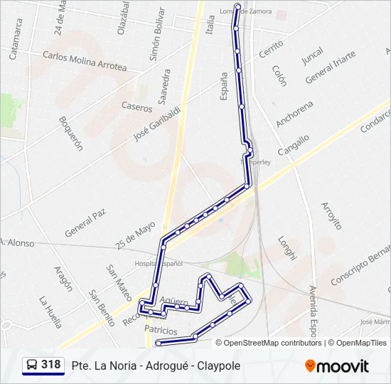 318 Colectivo Line Map