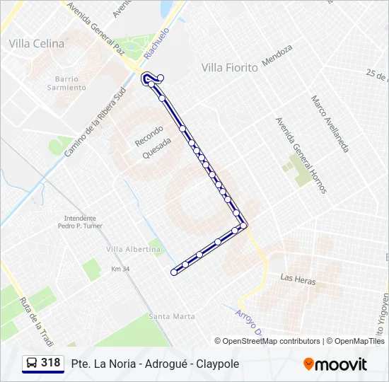 318 Colectivo Line Map