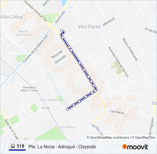 318 colectivo Line Map