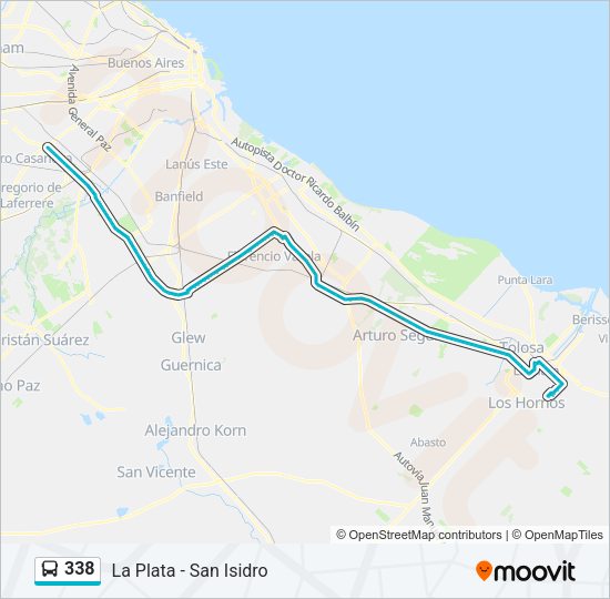 Mapa de 338 de Colectivo