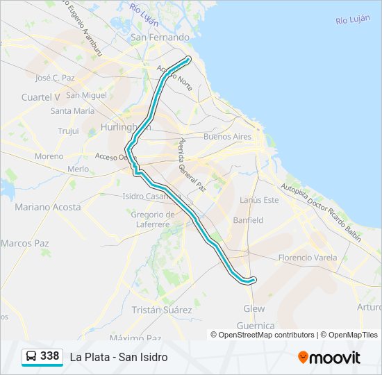 Mapa de 338 de Colectivo