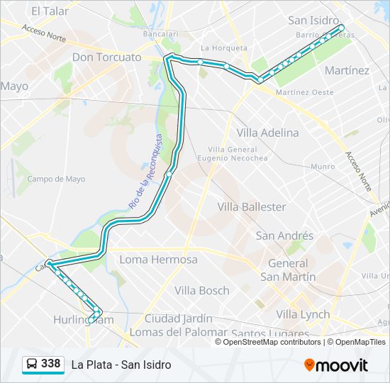 Mapa de 338 de Colectivo