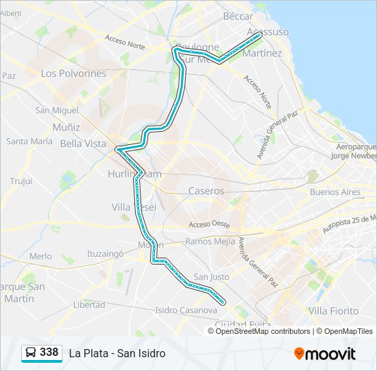 Mapa de 338 de Colectivo