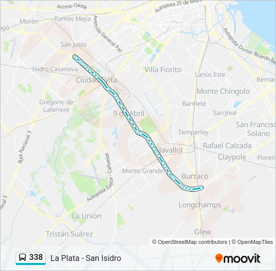338 Colectivo Line Map