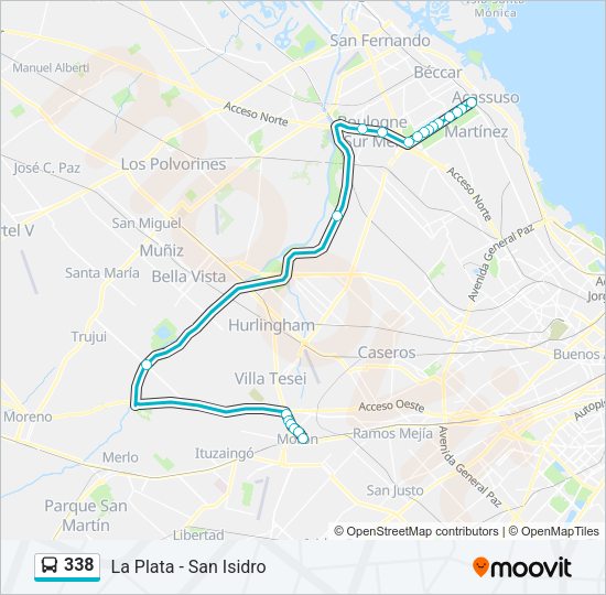 Mapa de 338 de Colectivo