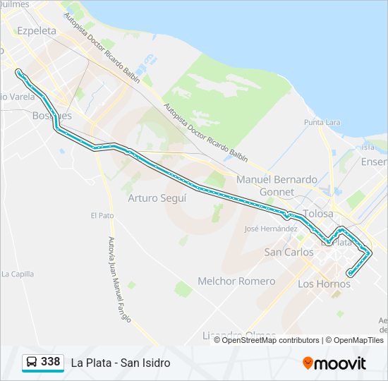 Mapa de 338 de Colectivo