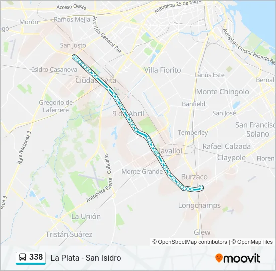 338 Colectivo Line Map