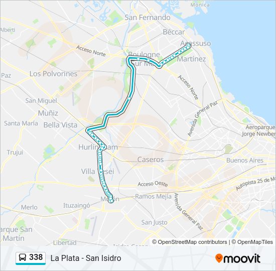 Mapa de 338 de Colectivo