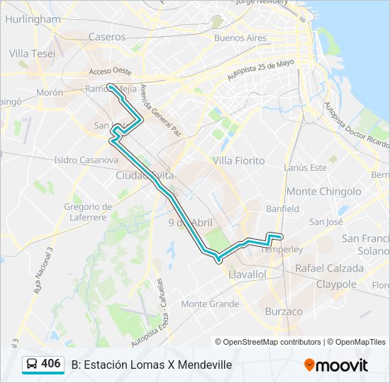 406 Colectivo Line Map