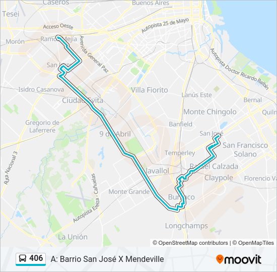 Mapa de 406 de Colectivo