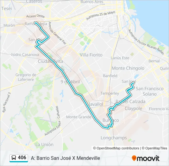 406 Colectivo Line Map