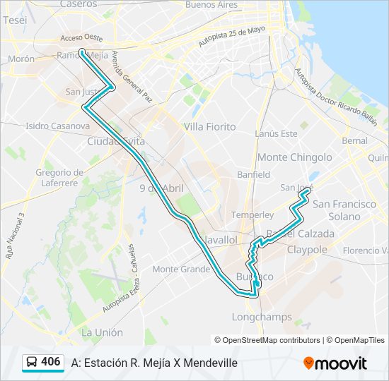 Mapa de 406 de Colectivo