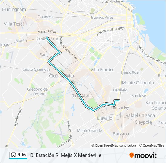 Mapa de 406 de Colectivo