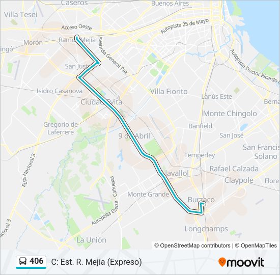 406 Colectivo Line Map