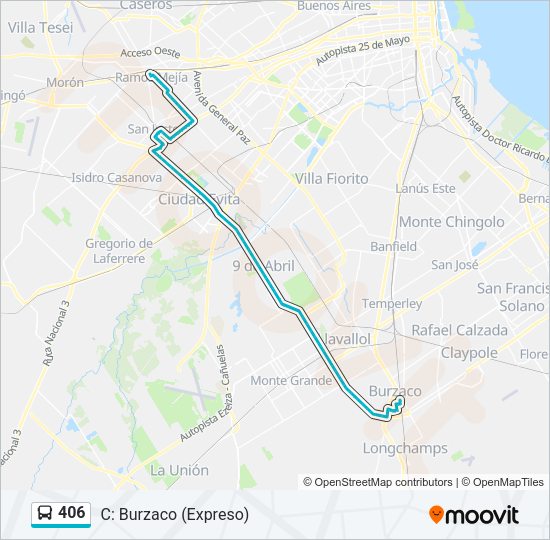 406 Colectivo Line Map