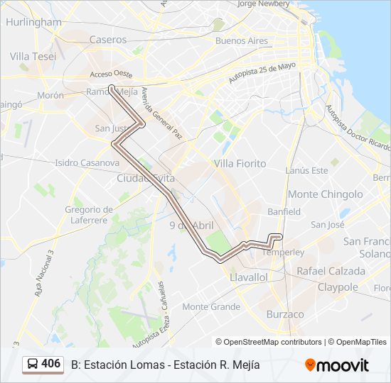 Ruta 406: Horarios, Paradas Y Mapas - B: Estación Lomas - Estación R ...