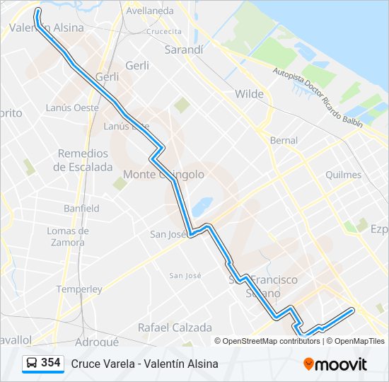 354 Colectivo Line Map