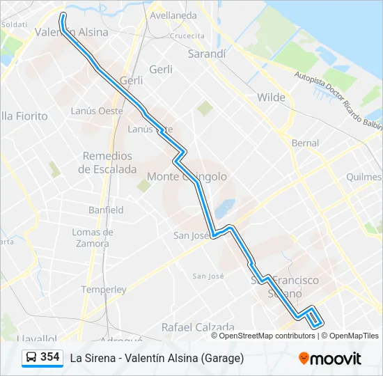 354 Colectivo Line Map