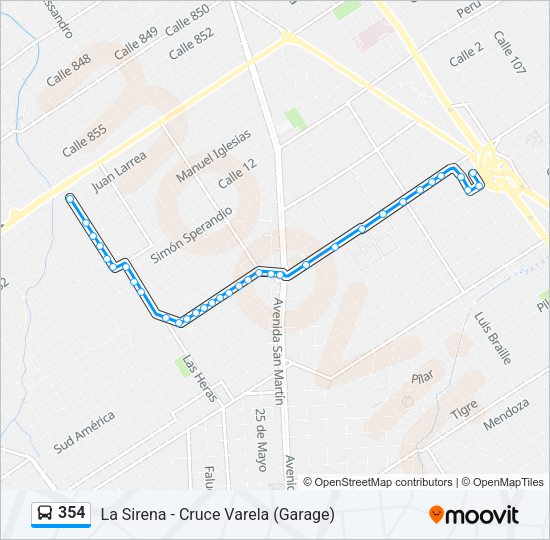 Mapa de 354 de Colectivo