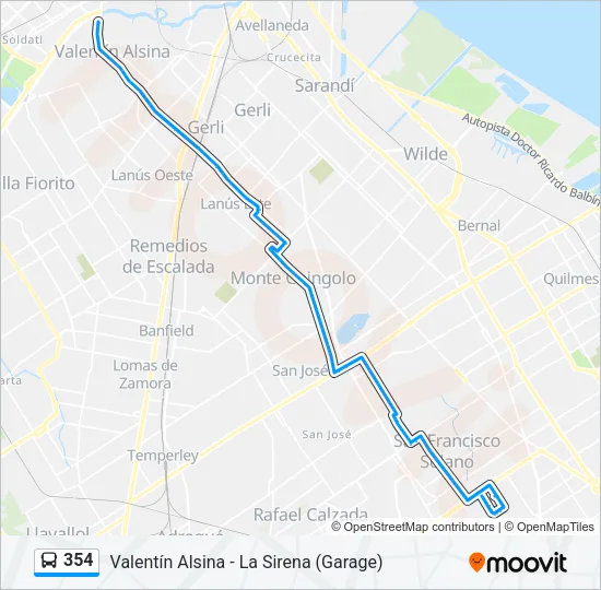354 Colectivo Line Map