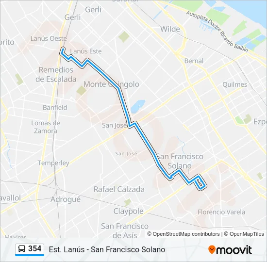 354 Colectivo Line Map