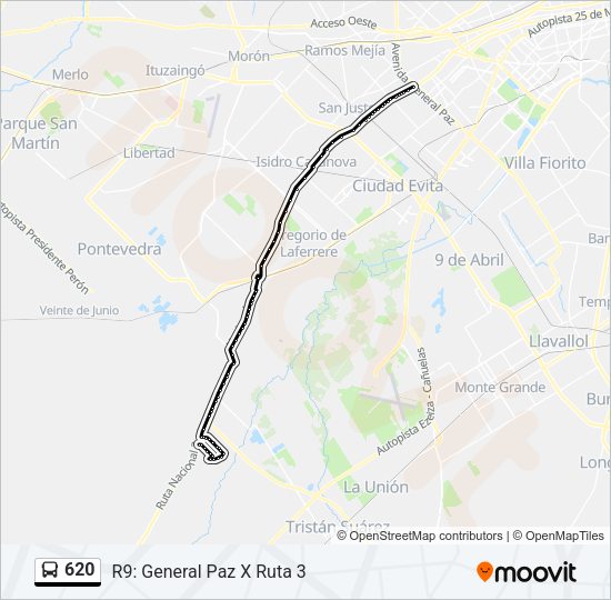 620 Colectivo Line Map