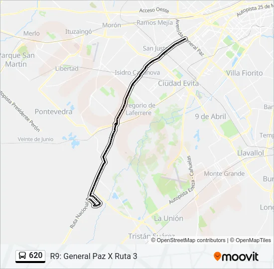 620 Colectivo Line Map