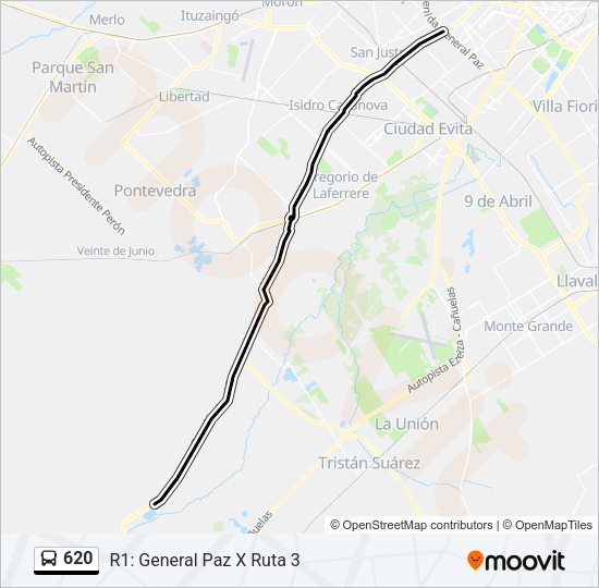 620 Colectivo Line Map