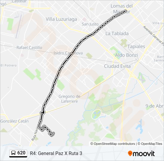 Mapa de 620 de Colectivo