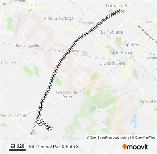 620 Colectivo Line Map