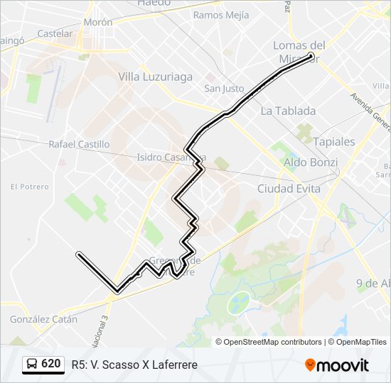 Mapa de 620 de Colectivo