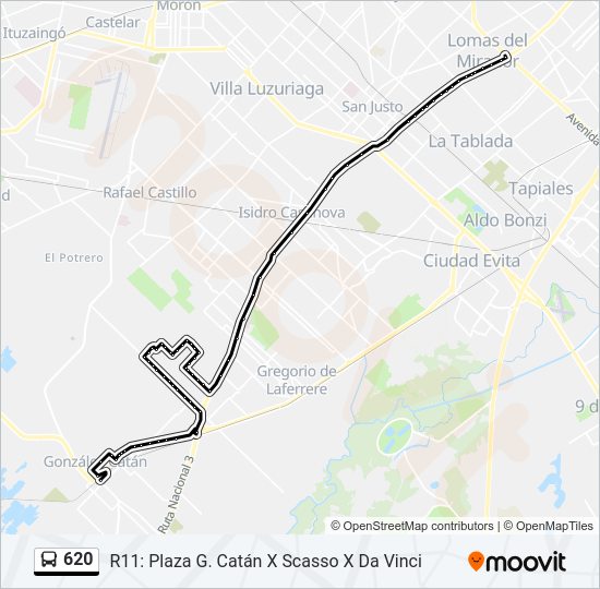 620 Colectivo Line Map