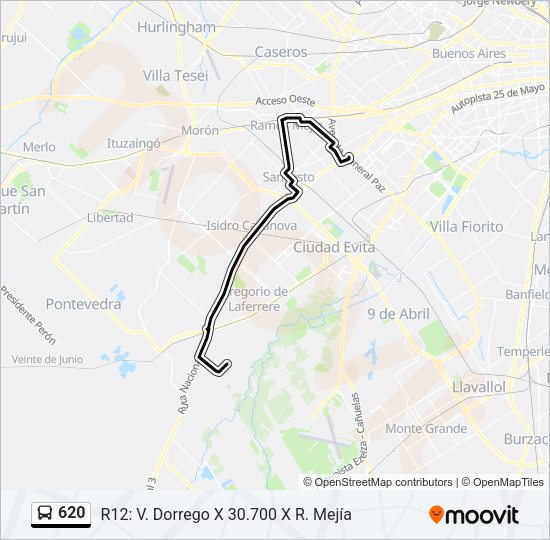 620 Colectivo Line Map
