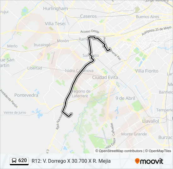 620 Colectivo Line Map