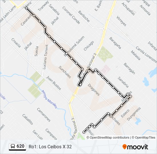 Mapa de 620 de Colectivo