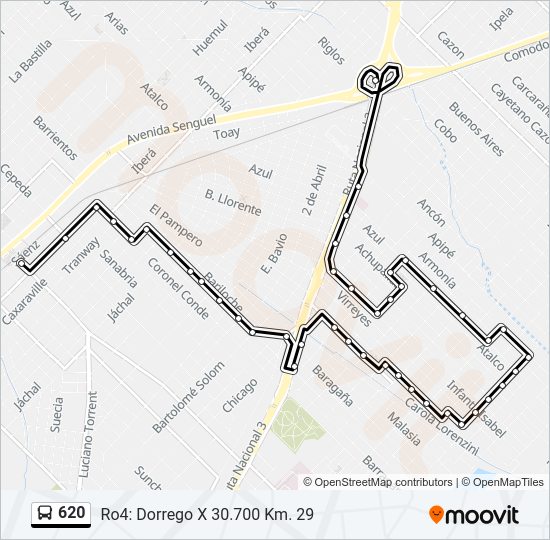620 Colectivo Line Map
