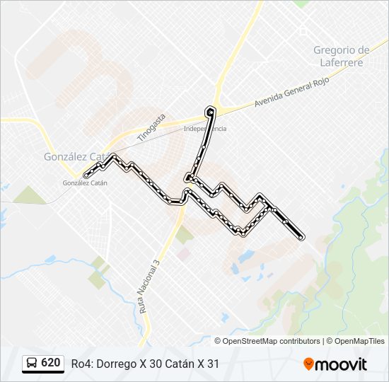 Mapa de 620 de Colectivo