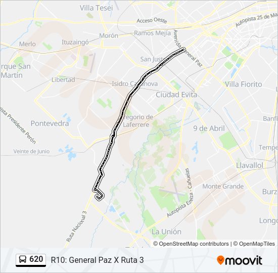 Mapa de 620 de Colectivo