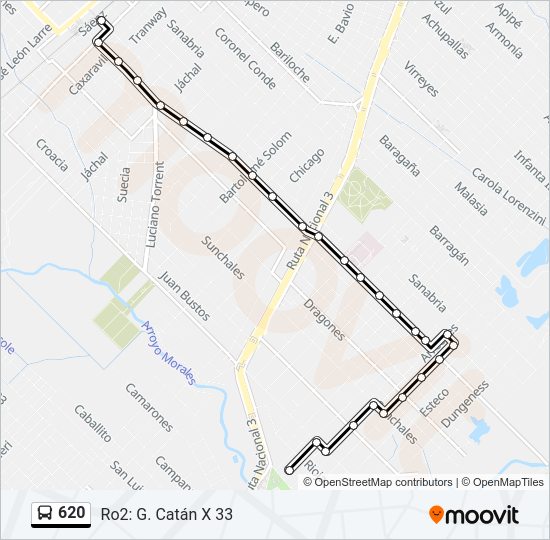 Mapa de 620 de Colectivo